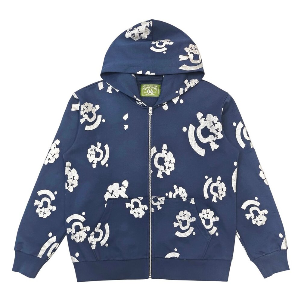 Denim Tears x Bstroy Tears Full Zip Hoodie Blue